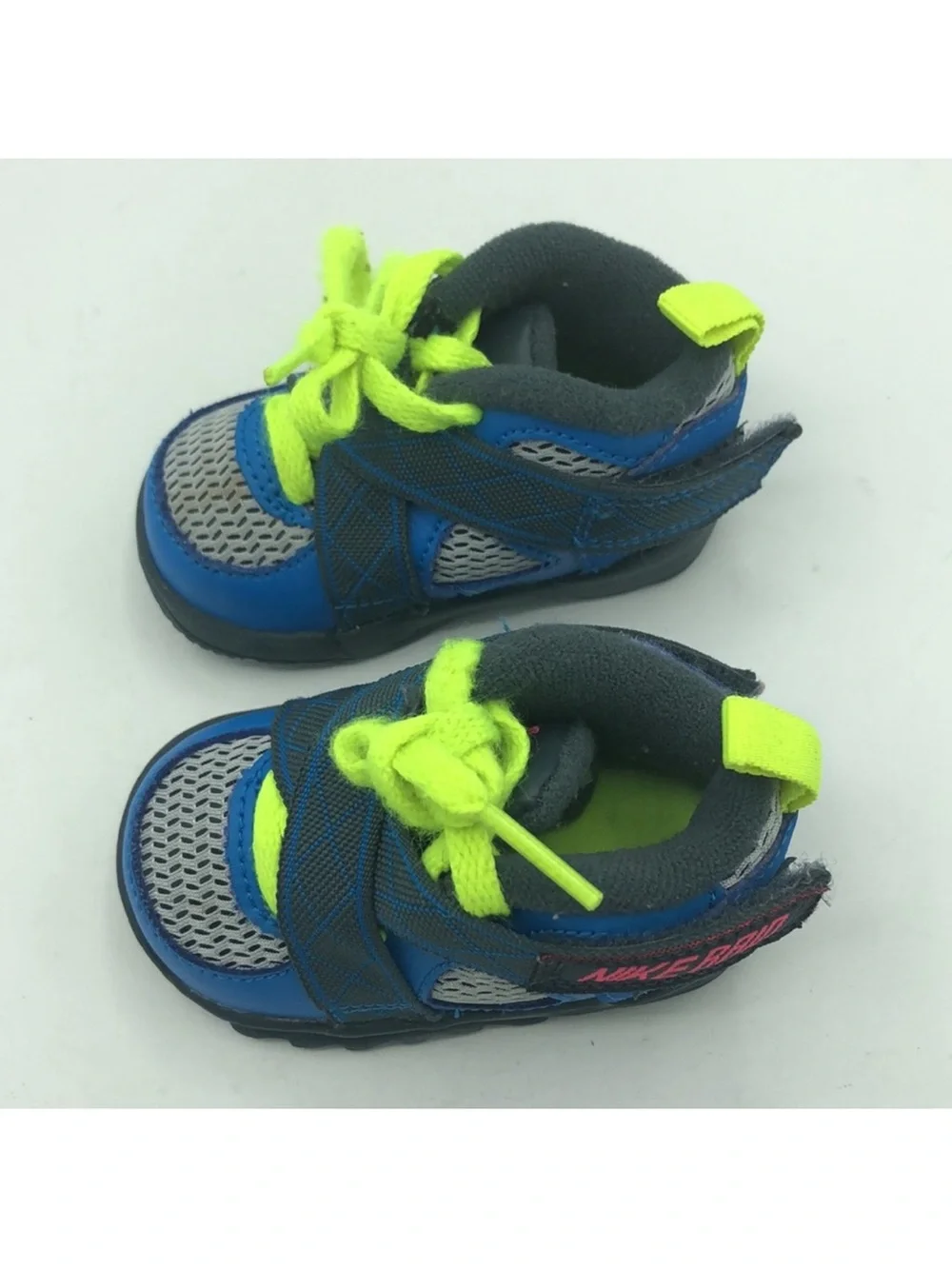 Nike Raid Toddler Shoes Size 2C Blue Neon Volt 644415-005 Athletic Sneakers